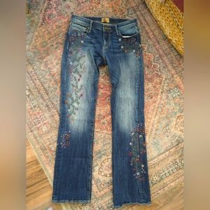 Embroidered Blue Jeans